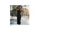 All	Technical, wide legged, dark navy jumpsuit by ADAY