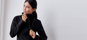 Neoprene black jacket with asymmetric zip - technical apparel by ADAY