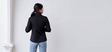 Neoprene black jacket with asymmetric zip - technical apparel by ADAY