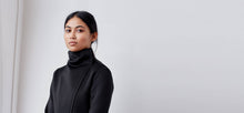 Neoprene black jacket with asymmetric zip - technical apparel by ADAY