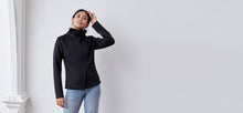 Neoprene black jacket with asymmetric zip - technical apparel by ADAY