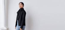 Neoprene black jacket with asymmetric zip - technical apparel by ADAY