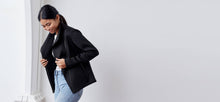 Neoprene black jacket with asymmetric zip - technical apparel by ADAY