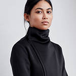Neoprene black jacket with asymmetric zip - technical apparel by ADAY