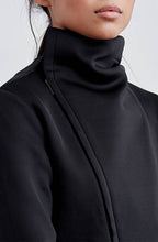 Neoprene black jacket with asymmetric zip - technical apparel by ADAY