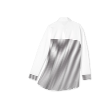 Breton Stripe Technical White Button Down Shirt - technical apparel by ADAY