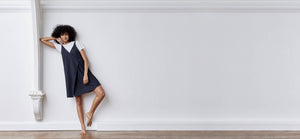 A-line, technical wrap dress with a V-neck and adjustable, removable belt. Technical apparel by ADAY, perfect for travel.