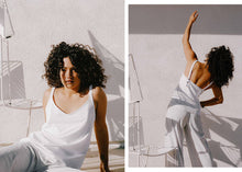 Technical silk camisole with adjustable straps, perfect for travel. Designed by ADAY