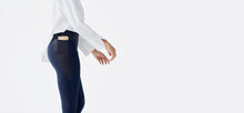 Steel colored technical leggings with bonded seams, gunmetal zippers + a side phone pocket