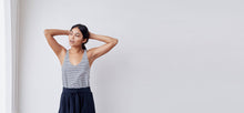 Breton striped technical silk inspired tank top - technical apparel by ADAY