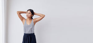 Breton striped technical silk inspired tank top - technical apparel by ADAY