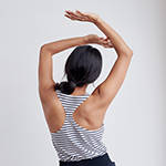 Breton striped technical silk inspired tank top - technical apparel by ADAY