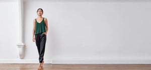 Wetlook trackpants with gunmetal zips - technical apparel by ADAY