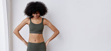 Statement medium impact sports bra in moss by ADAY 