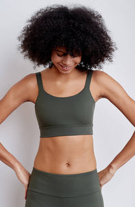 Statement medium impact sports bra in moss by ADAY 