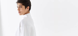 White recycled neoprene sweatshirt - technical apparel by ADAY