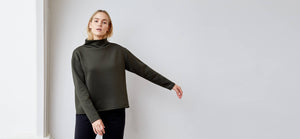 Moss recycled neoprene sweatshirt - technical apparel by ADAY