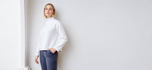 White recycled neoprene sweatshirt - technical apparel by ADAY