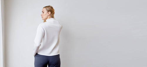 White recycled neoprene sweatshirt - technical apparel by ADAY