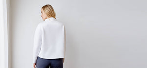 White recycled neoprene sweatshirt - technical apparel by ADAY