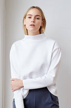 White recycled neoprene sweatshirt - technical apparel by ADAY