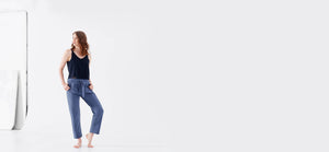 Mineral Technical Silk Crepe Pants by ADAY – wrinkle free, breathable and sweat-wicking.