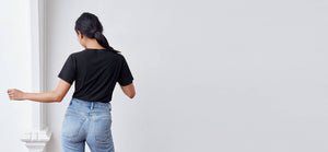 Black technical silk inspired t-shirt with bonded seams - technical apparel by ADAY