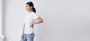 White silk inspired t-shirt with bonded seams - technical apparel by ADAY