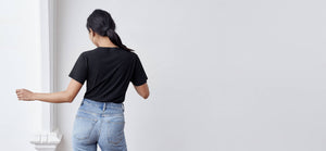 Black technical silk inspired t-shirt with bonded seams - technical apparel by ADAY