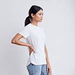 White silk inspired t-shirt with bonded seams - technical apparel by ADAY