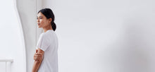 White silk inspired t-shirt with bonded seams - technical apparel by ADAY