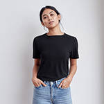 Black technical silk inspired t-shirt with bonded seams - technical apparel by ADAY