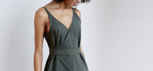 A-line, technical wrap dress with a V-neck and adjustable, removable belt. Technical apparel by ADAY, perfect for travel.