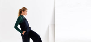 Technical, wide legged, dark navy jumpsuit by ADAY