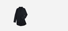 Technical button down shirt with side slits, bonded seams + gunmetal snaps