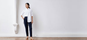 Technical button down shirt with side slits, bonded seams + gunmetal snaps