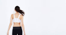 White statement bonded sports bra with compression fabric