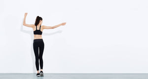 Black statement bonded sports bra with compression fabric