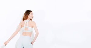 ADAY 'A logo' statement sports bra in cloud grey