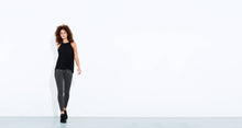 Grey wetlook leggings with phone pocket - technical apparel by ADAY