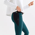 technical leggings with bonded seams, gunmetal zippers + a side phone pocket