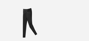 technical leggings with bonded seams, gunmetal zippers + a side phone pocket