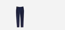 Technical Tailored Pants with elastic waist band, draped front, pockets + cuffed ankles