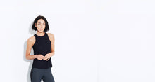 Active silk tank with high next and pleat in the back - technical apparel by ADAY