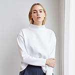 White recycled neoprene sweatshirt - technical apparel by ADAY