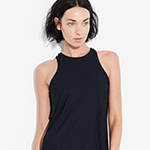 Active silk tank with high next and pleat in the back - technical apparel by ADAY