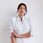 Technical button down shirt with side slits, bonded seams + gunmetal snaps