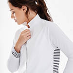 Technical button down shirt with side slits, bonded seams + gunmetal snaps