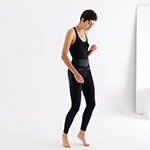 technical leggings with bonded seams, gunmetal zippers + a side phone pocket