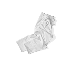 White Technical Silk Crepe Pants by ADAY – wrinkle free, breathable and sweat-wicking.